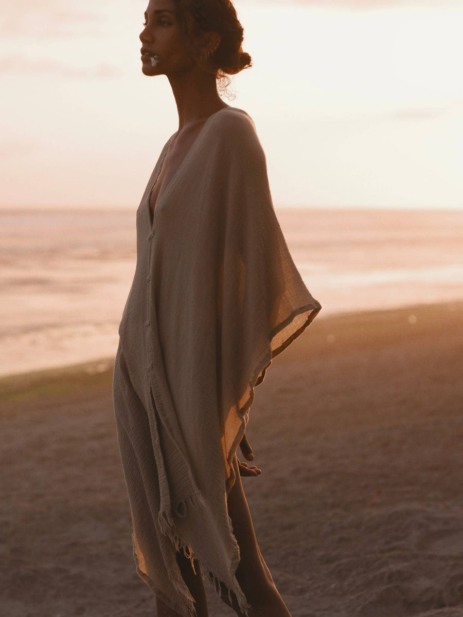 The Handloom - Ava Kimono - Khaki Green