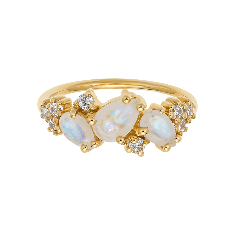 La Kaiser - Rainbow Moonstone & Diamond Midsummer Night's Dream Ring