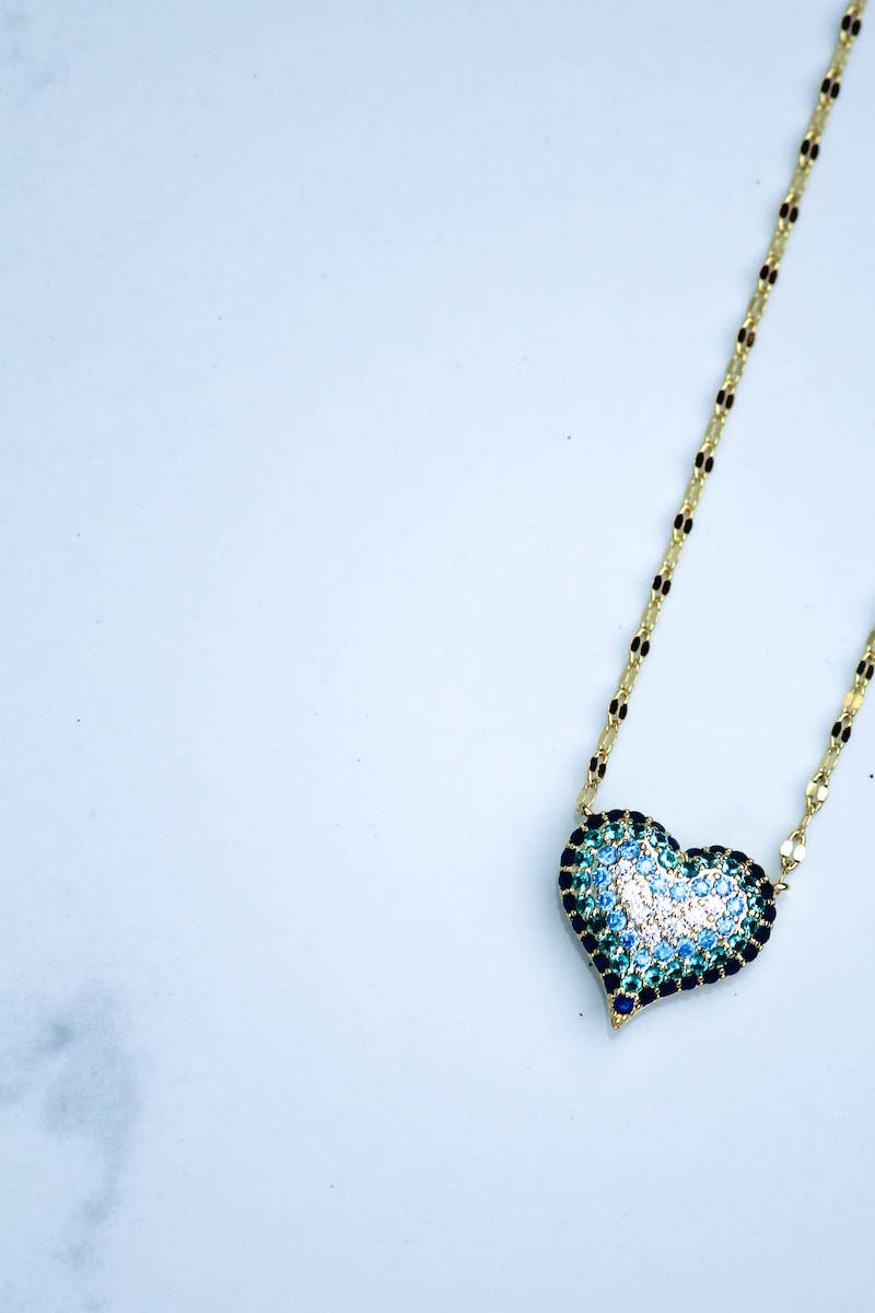 Native Gem - QUEEN OF HEARTS NECKLACE- BLUE