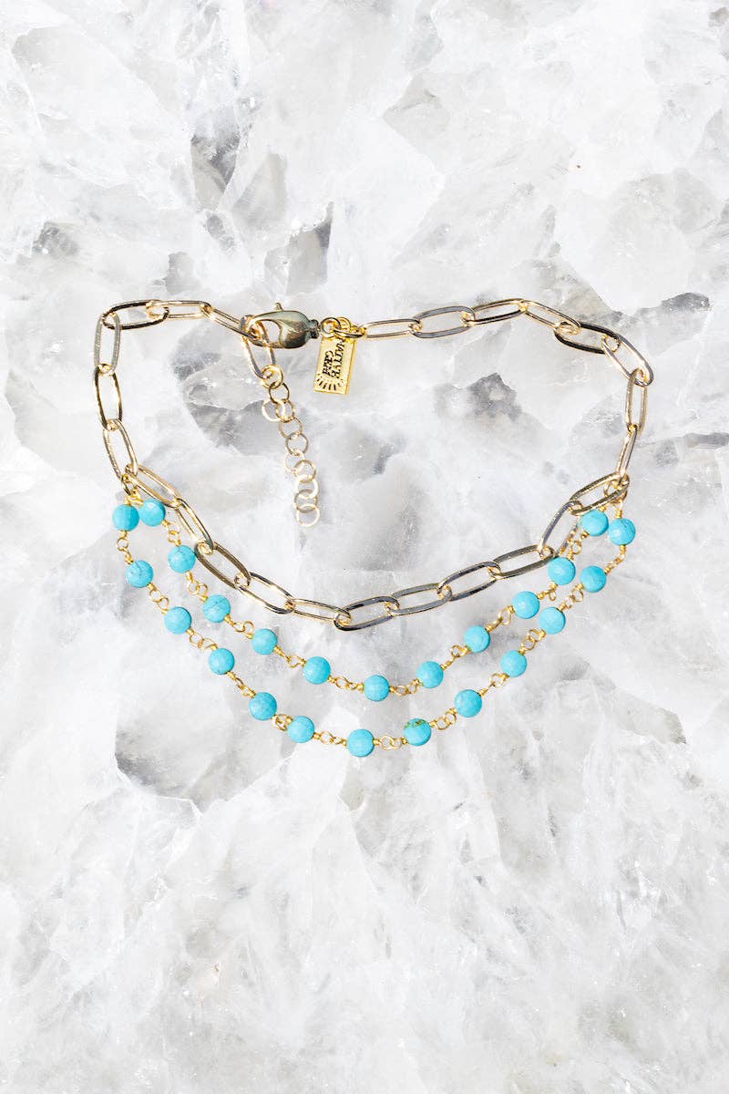 Native Gem - CASCADE ANKLET- TURQUOISE