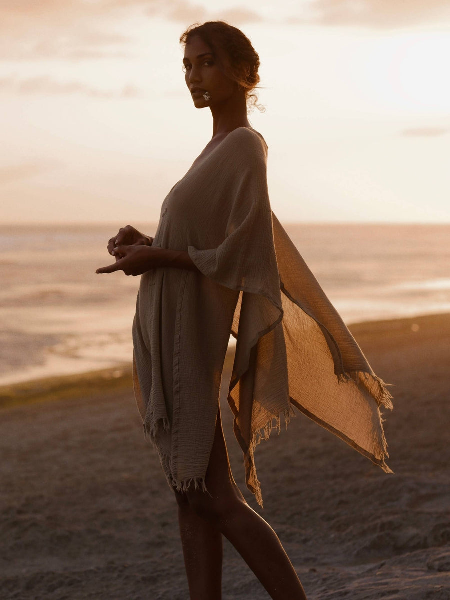 The Handloom - Ava Kimono - Khaki Green