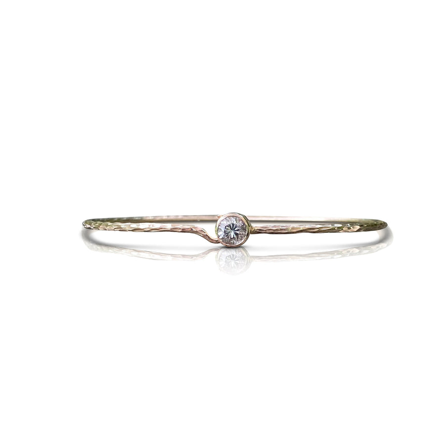 S Carter 14k Bezel Hammered Bracelet
