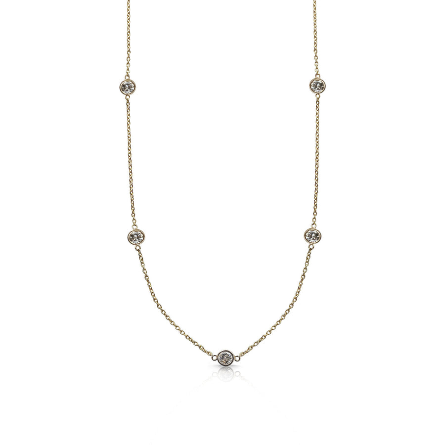 S Carter 14K Yellow Gold Dainty Diamond Necklace