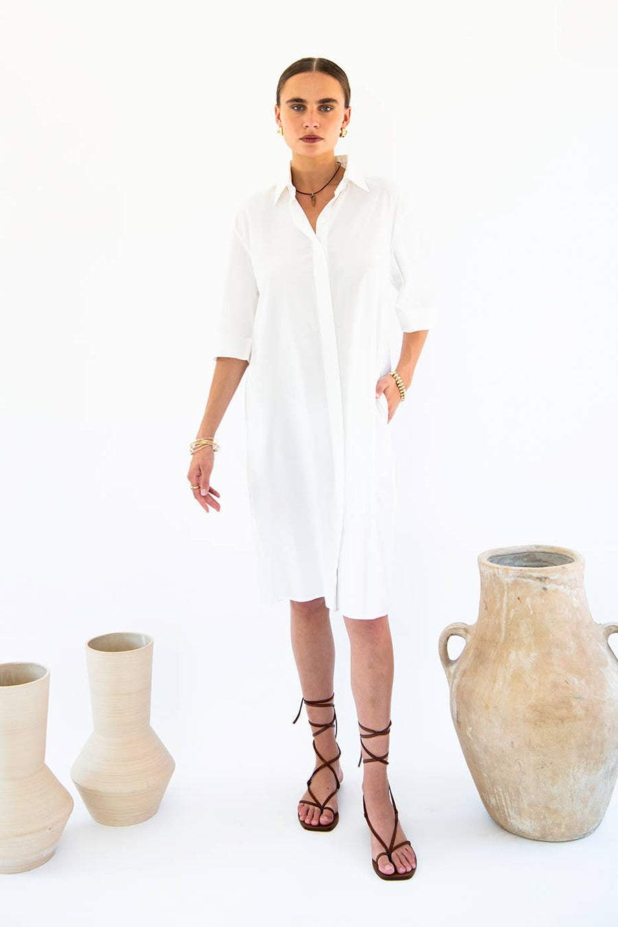 Neu Nomads - Chloe Cotton Poplin Shirt Dress - Women's Fashion