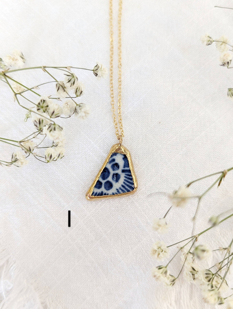 The Grey Arrow - 24k Gold Dipped Sea Pottery Necklace