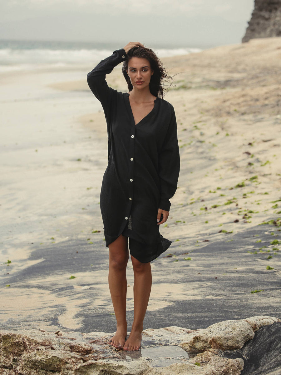 The Handloom - Terra Shirt Dress - Black