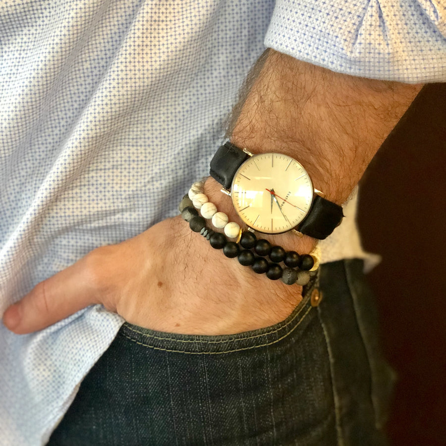 Nikki Smith Designs - Men's Beaded Stone Bracelet