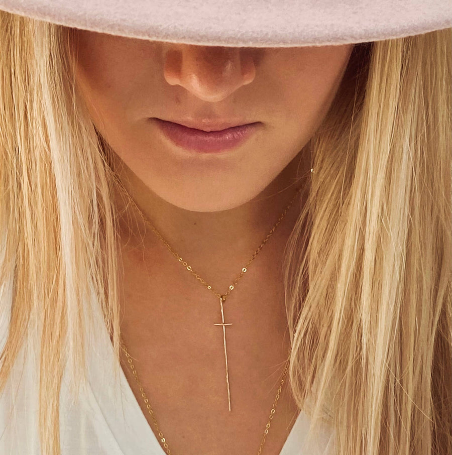 Bonnie Boardman Jewelry - Modern cross necklace-14kt gold filled