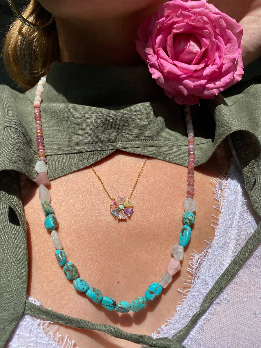 Native Gem - PSYCHEDELIC FLOWER NECKLACE