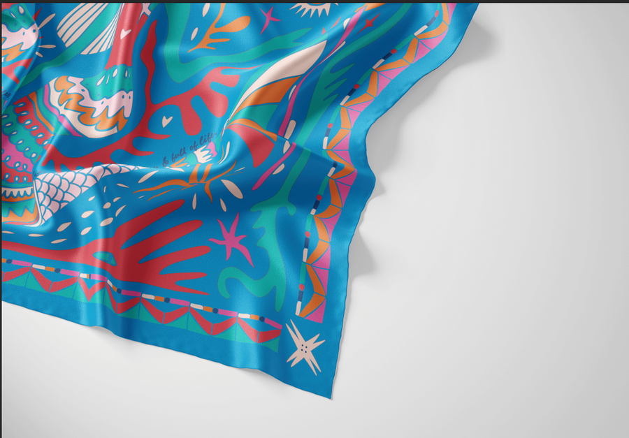 CB Grey - The Sirena Silk Scarf: PREORDER