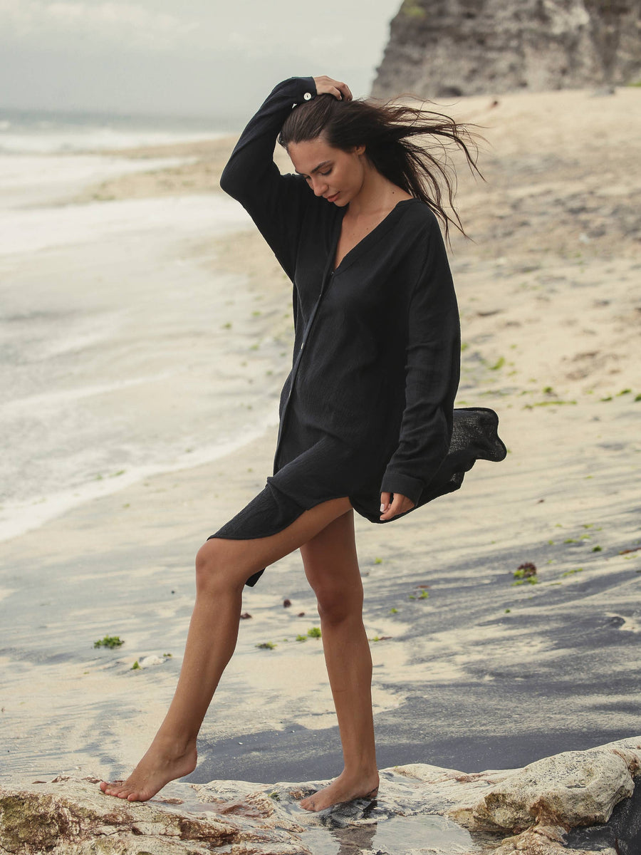The Handloom - Terra Shirt Dress - Black