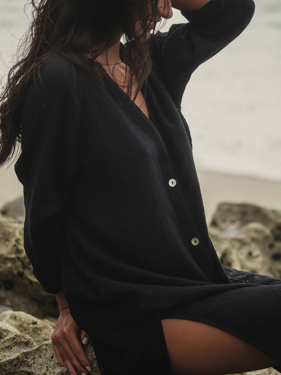 The Handloom - Terra Shirt Dress - Black