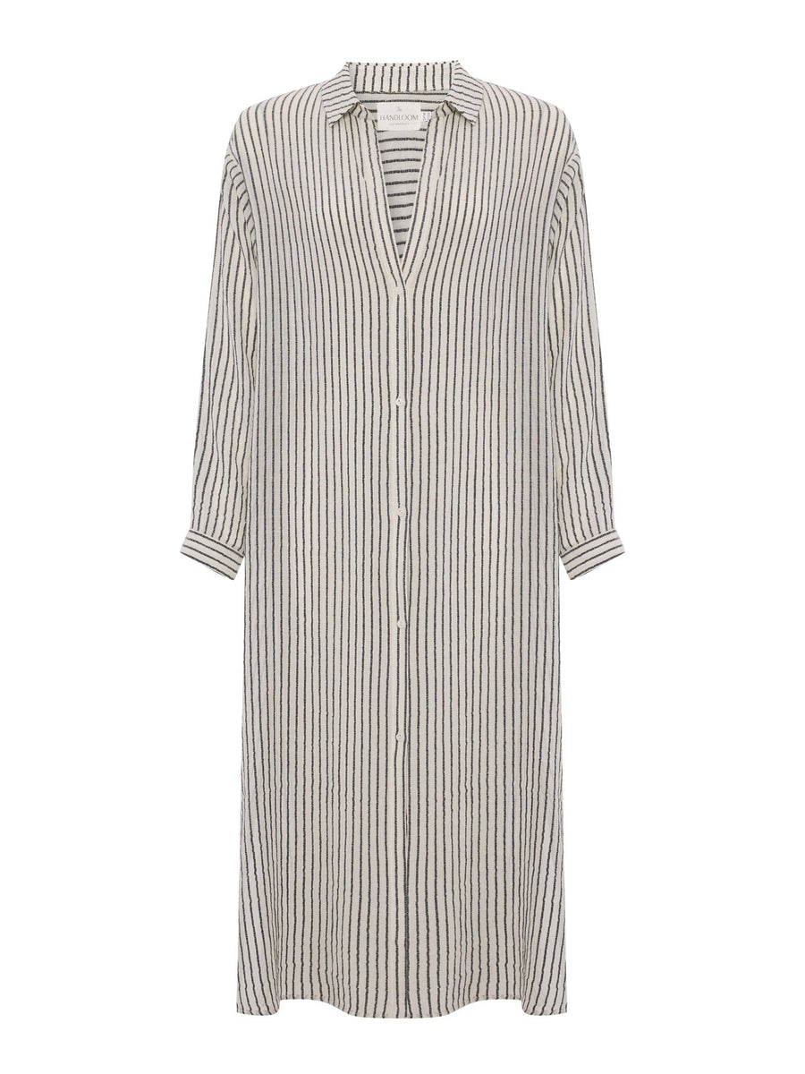 The Handloom - Voyage Shirt Dress - Black Stripes
