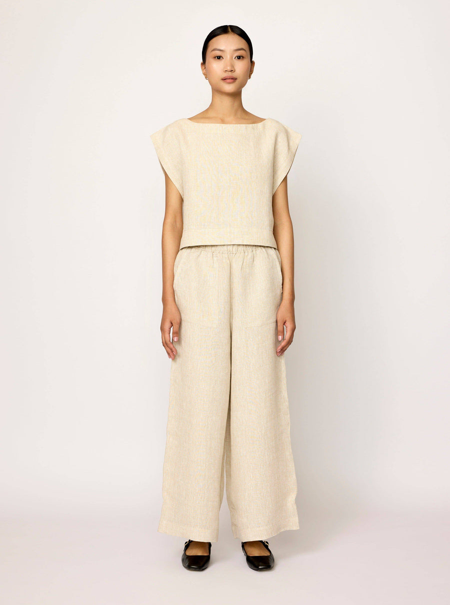 LAUDE the Label - Hi-Low Top - Natural Linen
