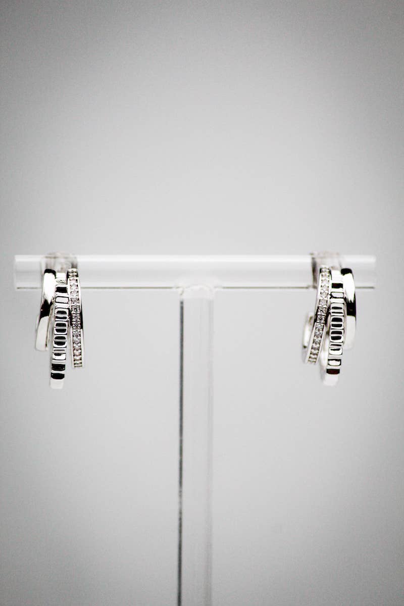 Native Gem - TRIPLE THREAT HUGGIES- STERLING SILVER