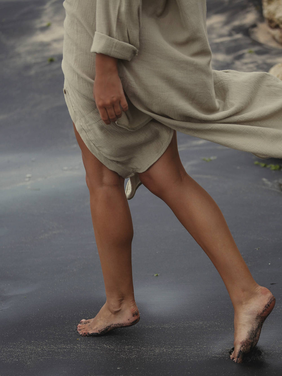 The Handloom - Terra Shirt Dress - Khaki Green