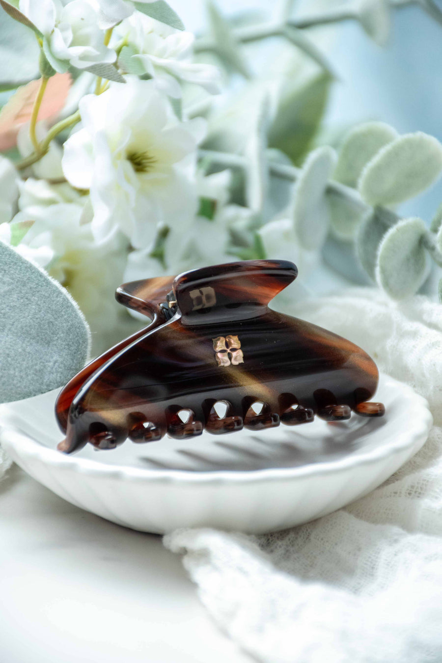 Fenna&Fei - Glamour Grip Mini Claw in Tigers Eye | Bronze Brown Gold Shimmer | Italian Acetate Tortoise Shell Small Hair Clip