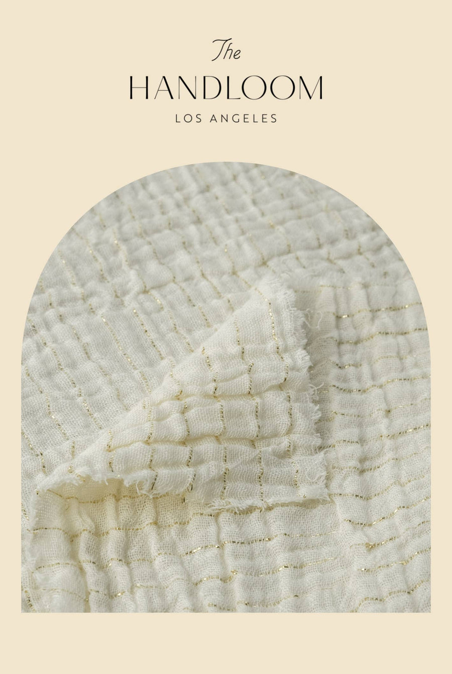 The Handloom - Echo Mini Shirt - Natural With Gold Stripes