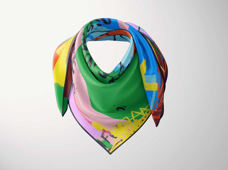 CB Grey - CB Grey x Elise Lyon Silk Scarf