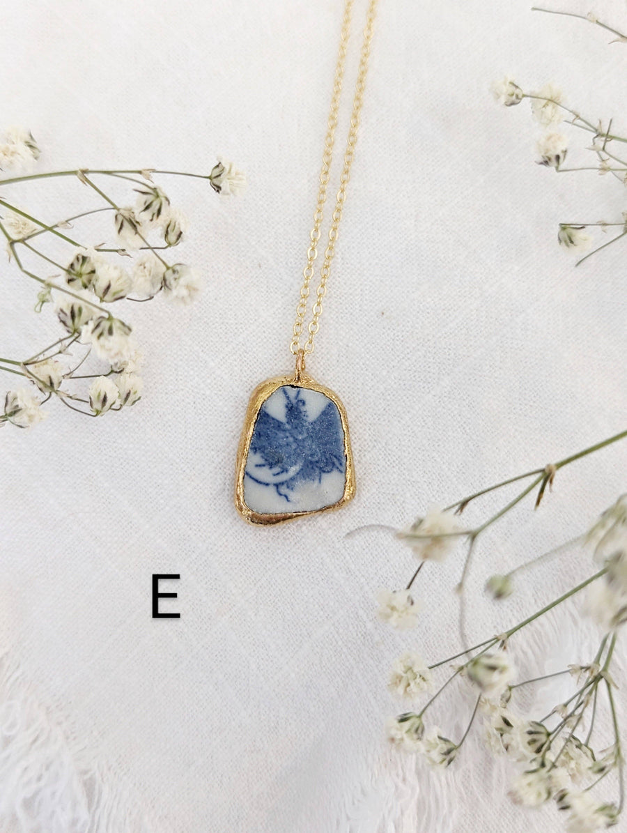 The Grey Arrow - 24k Gold Dipped Sea Pottery Necklace