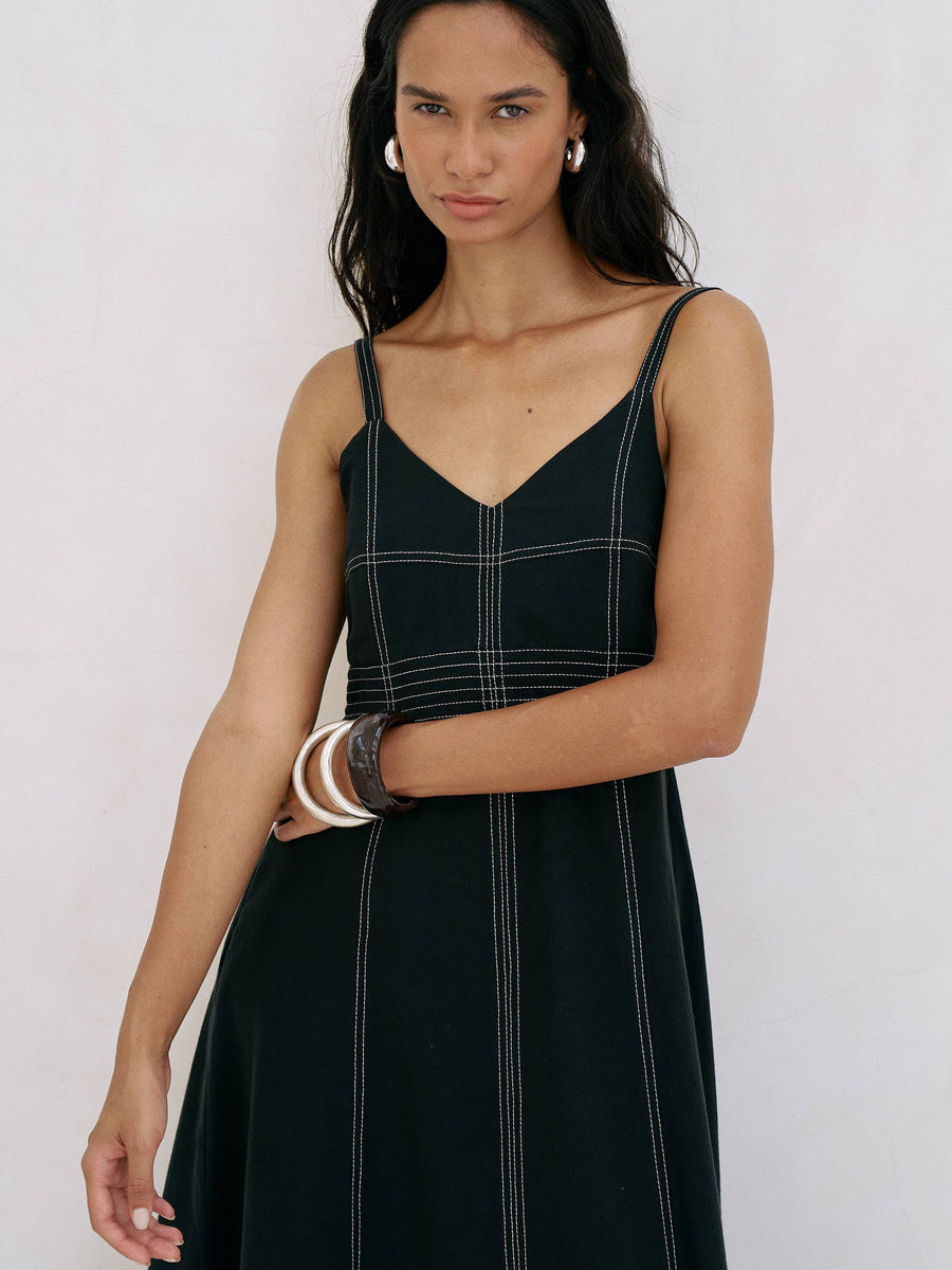 The Handloom - Eva Maxi Dress - Black
