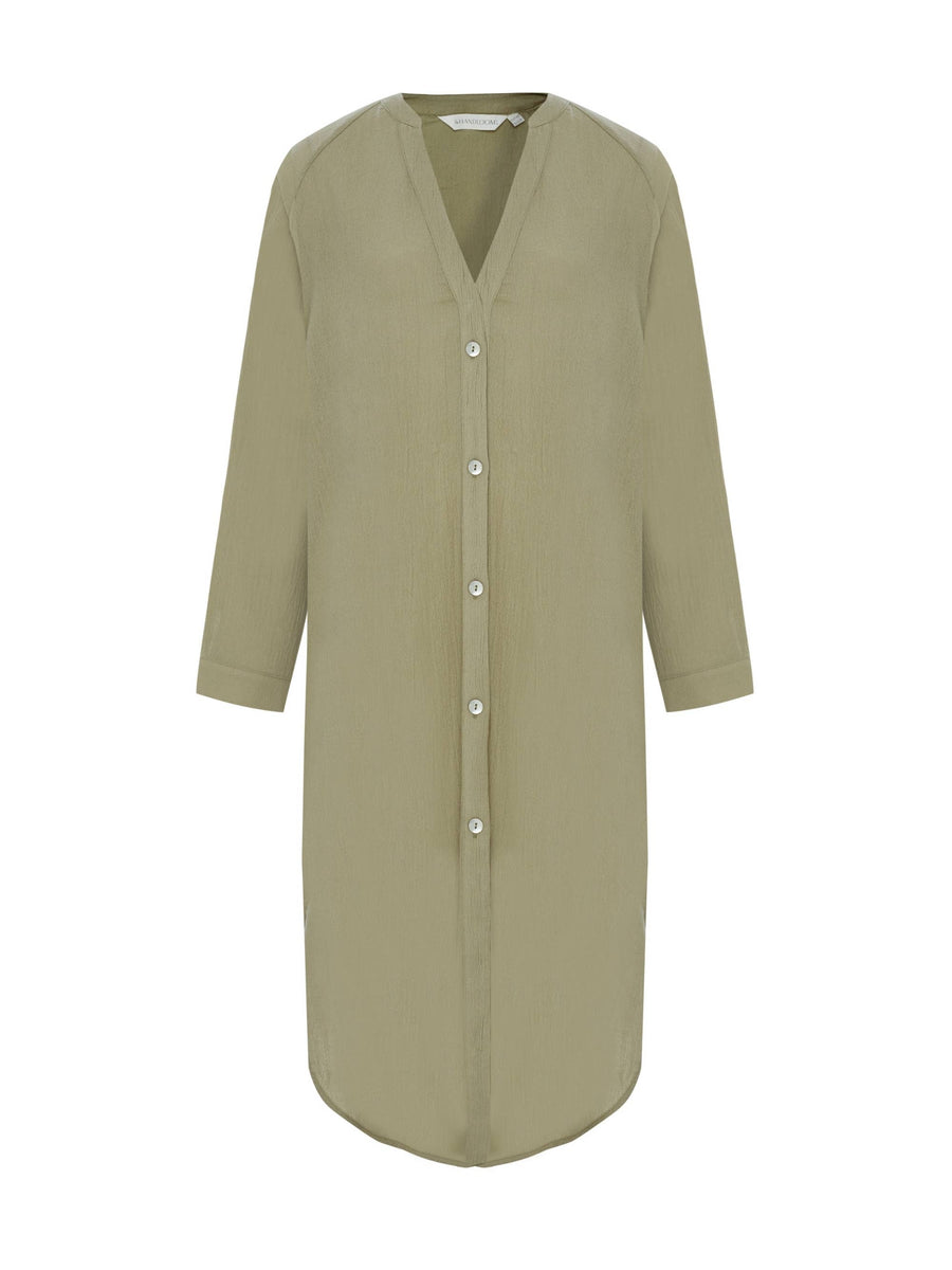 The Handloom - Terra Shirt Dress - Khaki Green