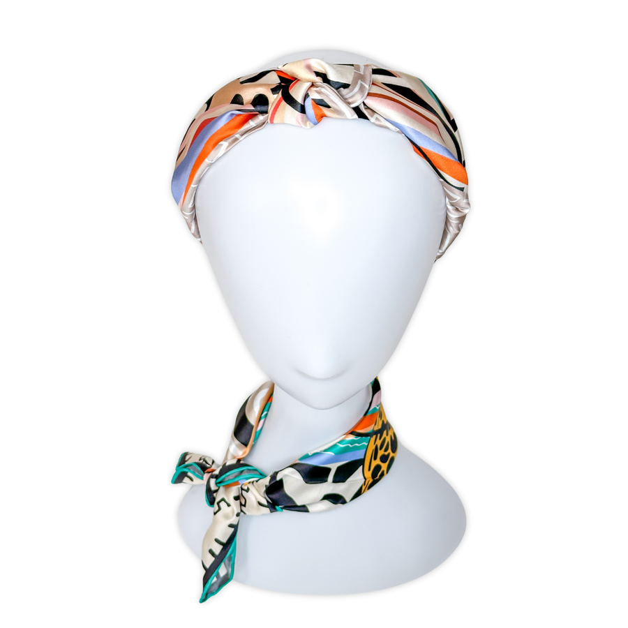 CB Grey - The Pippa Silk Knotted Headband