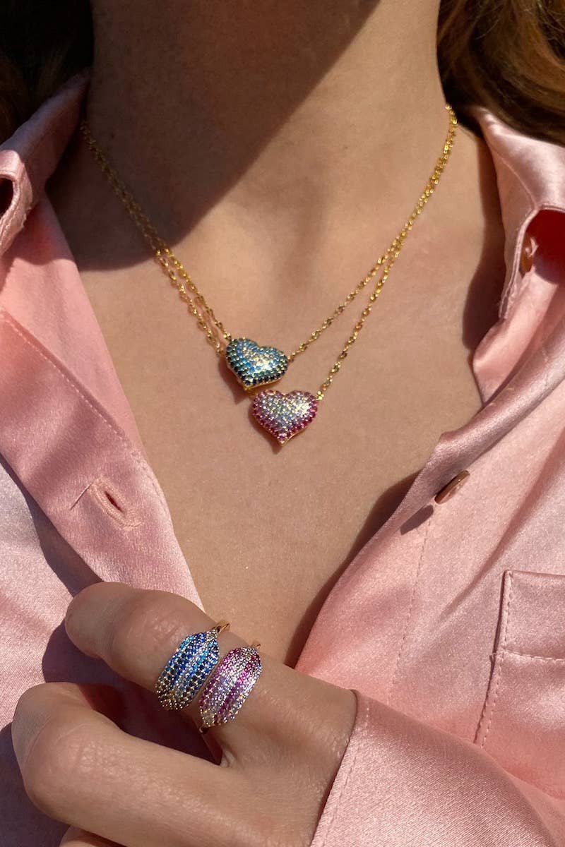 Native Gem - QUEEN OF HEARTS NECKLACE- BLUE