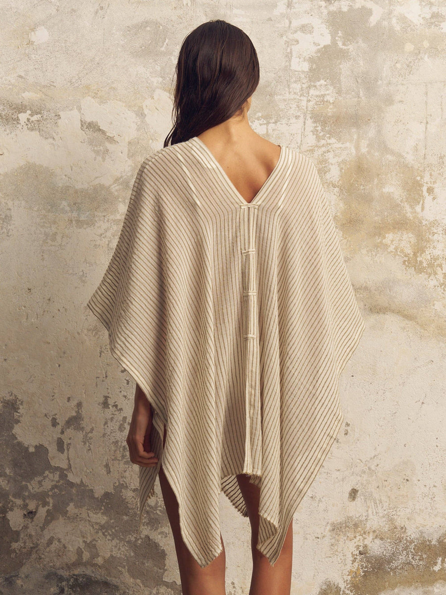 The Handloom - Ava Kimono - Khaki Green Stripes