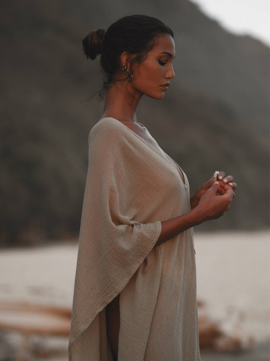 The Handloom - Ava Kimono - Khaki Green