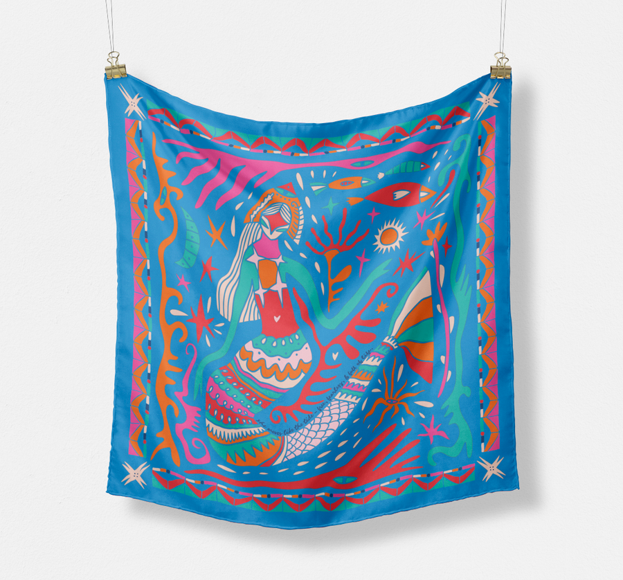 CB Grey - The Sirena Silk Scarf: PREORDER