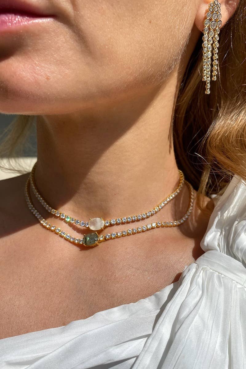 Native Gem - PRINCESS NECKLACE- RAINBOW MOONSTONE