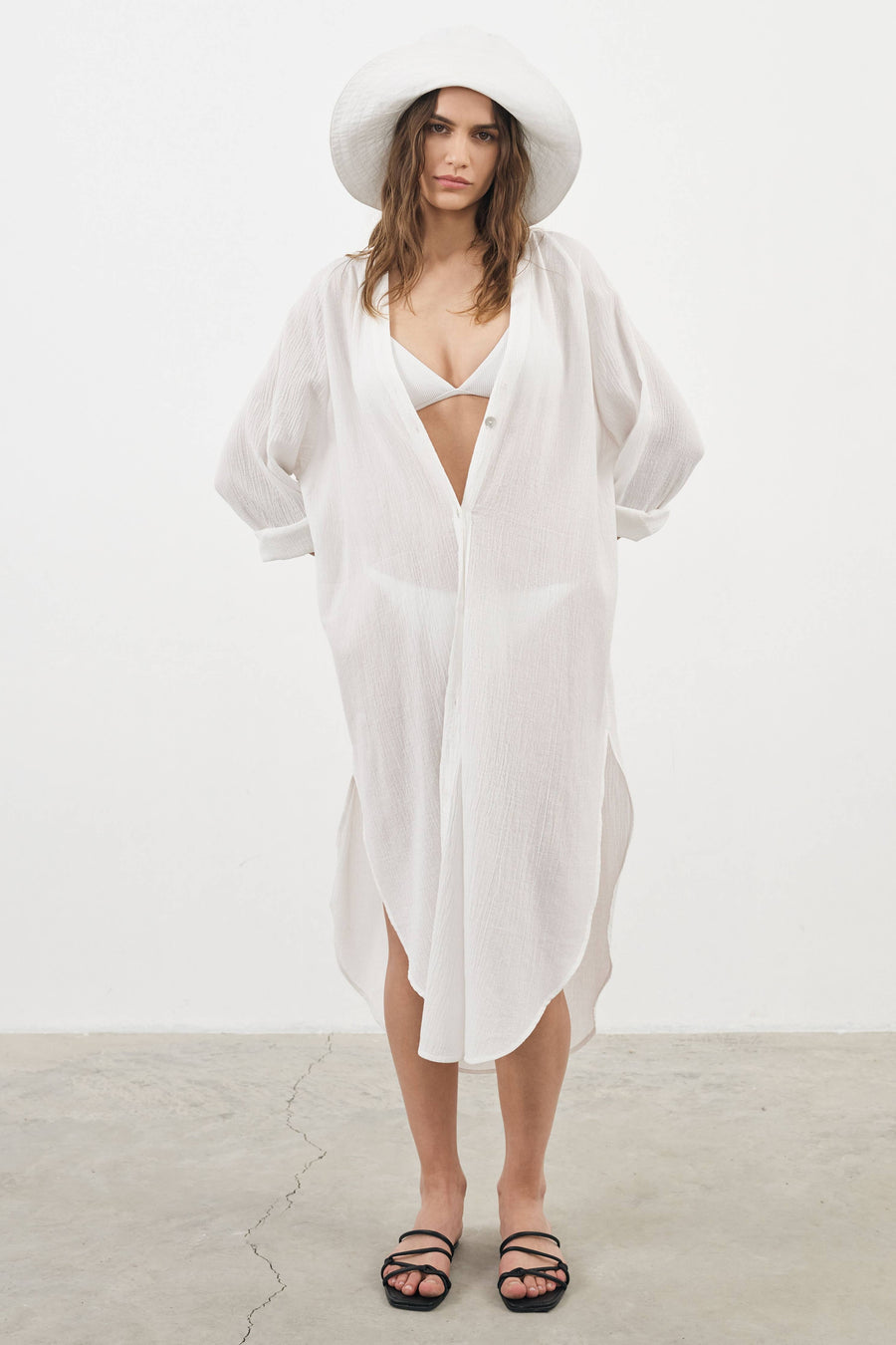 The Handloom - Terra Shirt Dress - White