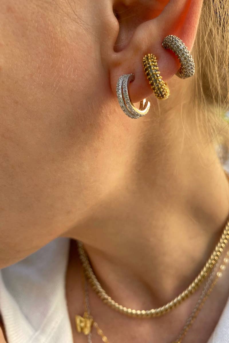 Native Gem - EVIL TWIN HUGGIES- STERLING SILVER