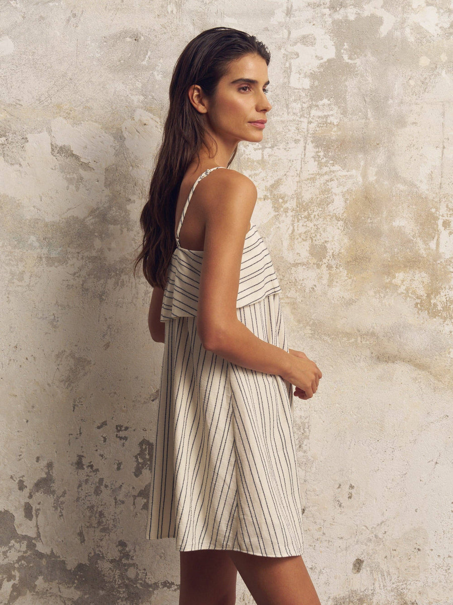 The Handloom - Puglia Stripes Mini Dress - Navy