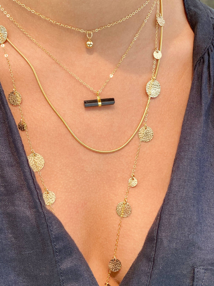 Bonnie Boardman Jewelry - Black tourmaline bar necklace