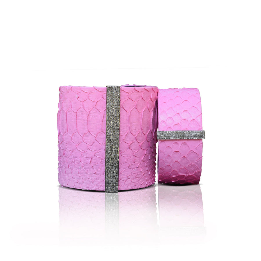 S Carter Pink Python Cuff
