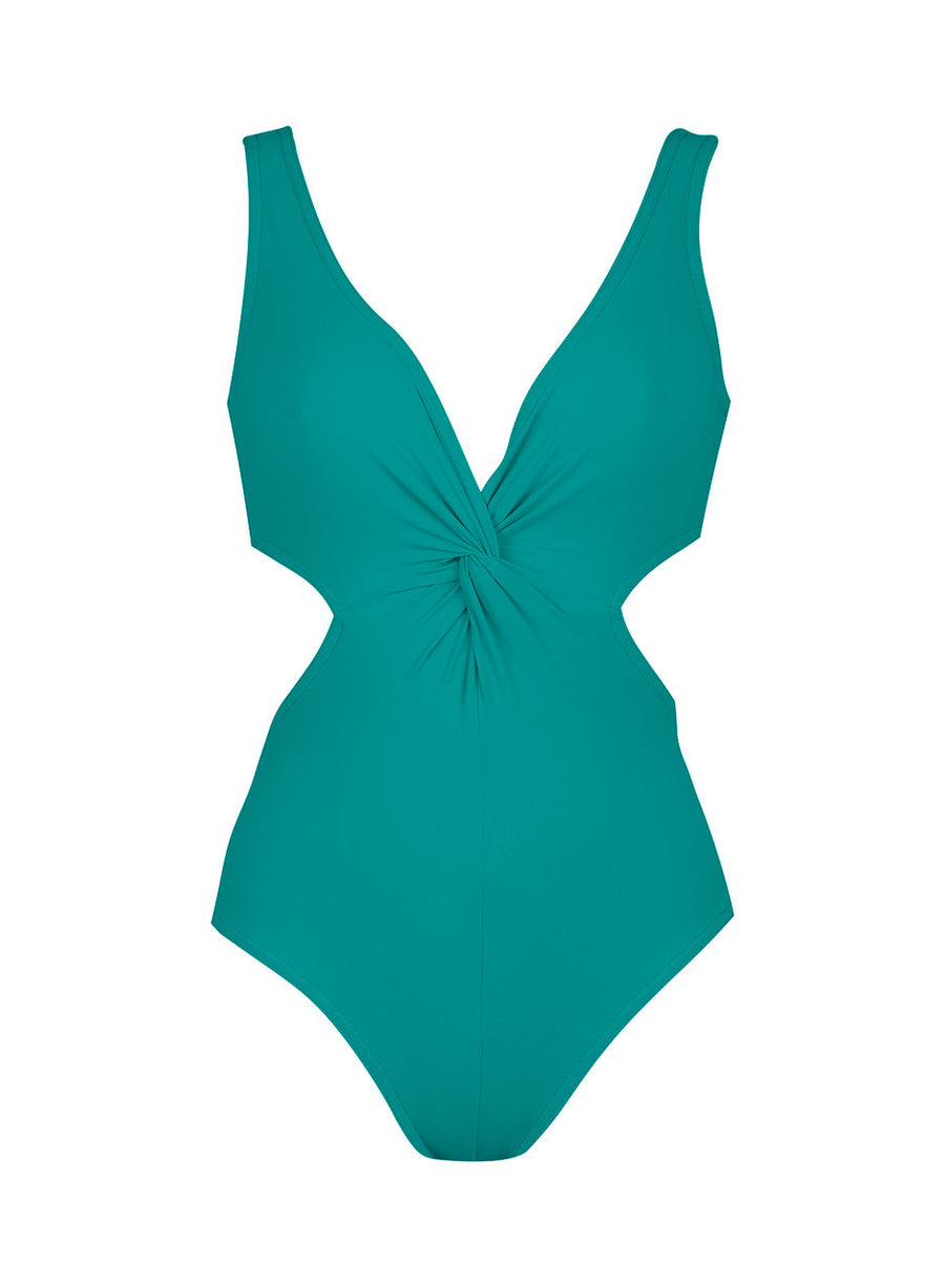 Karla Colletto V-Neck Monokini with clasp