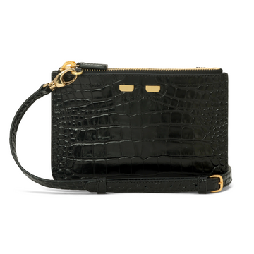 BENE Double Zip Peyton Leather Crossbody Bag