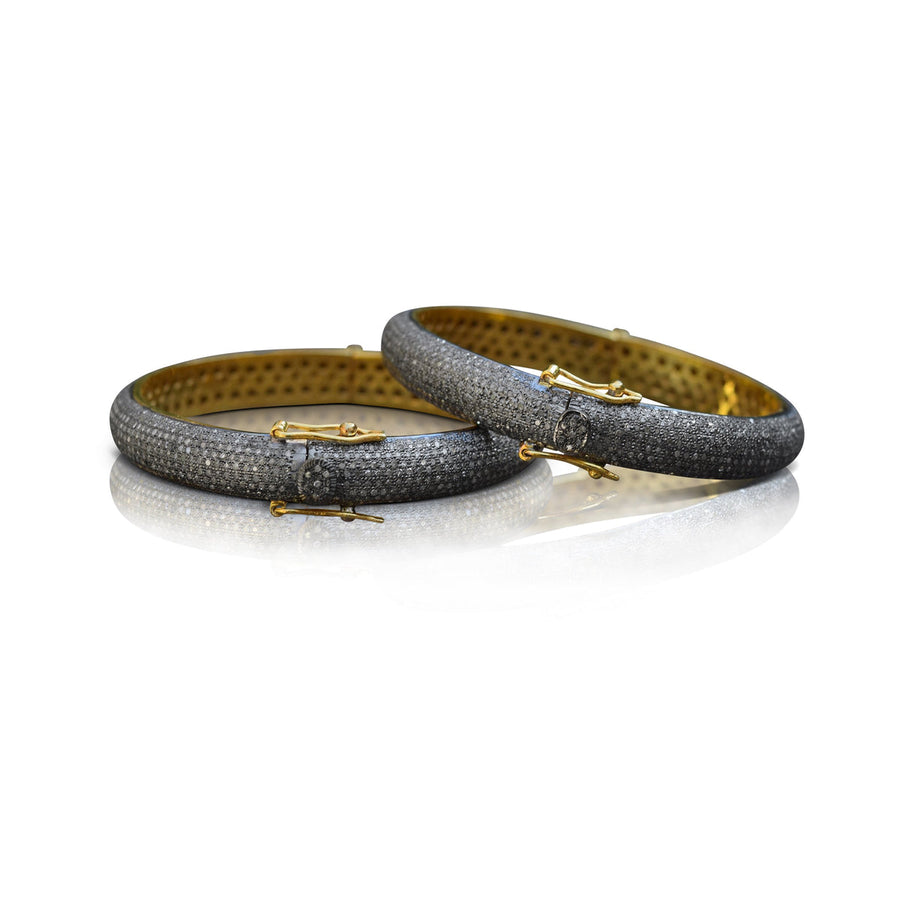 S Carter 10 Row Diamond Bangle Oval