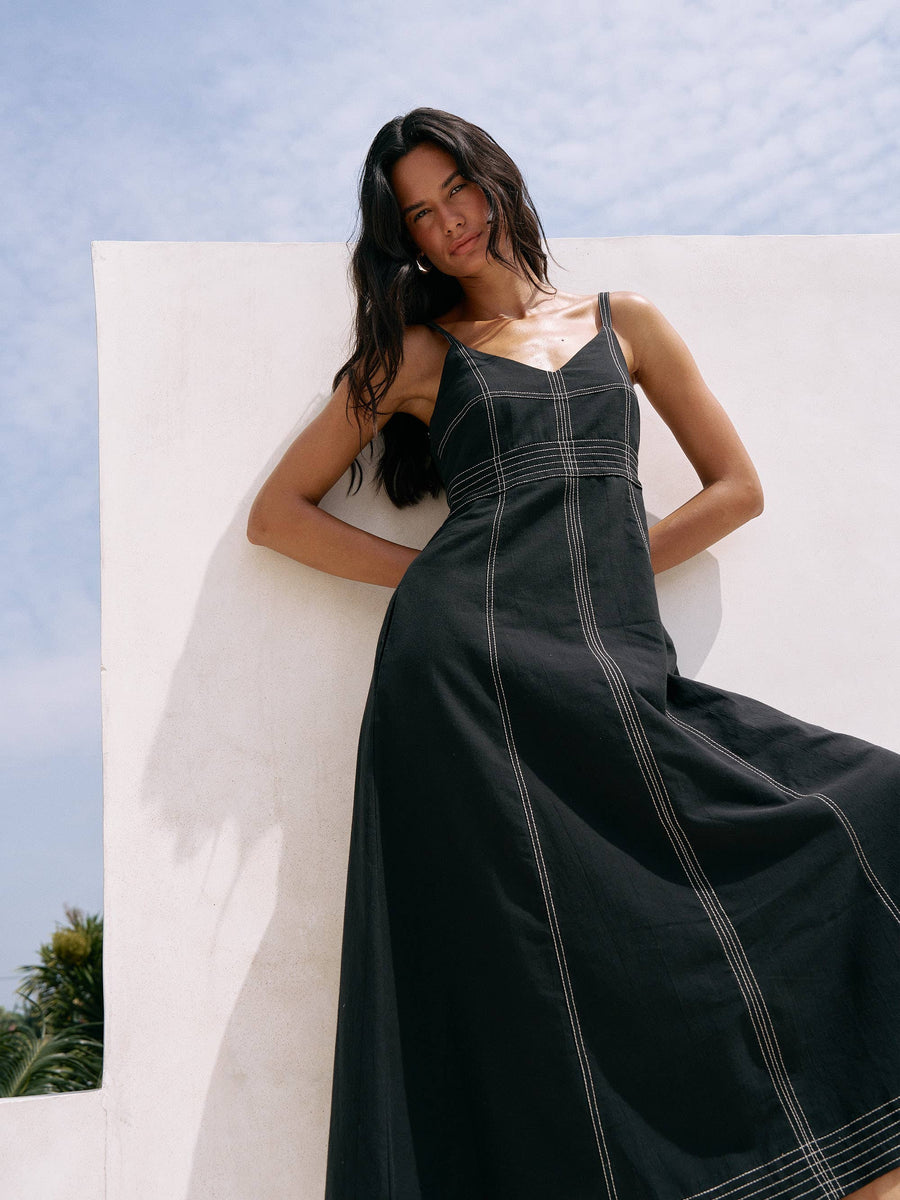 The Handloom - Eva Maxi Dress - Black