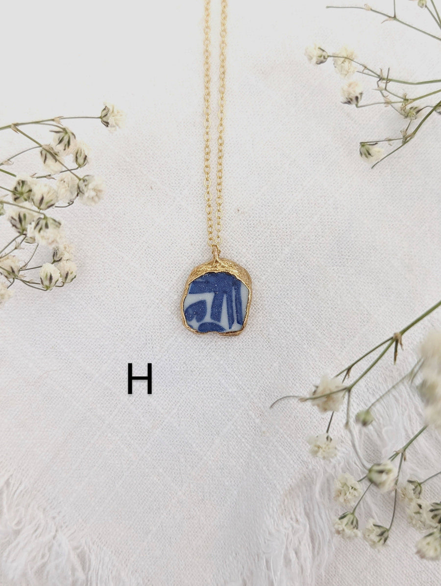The Grey Arrow - 24k Gold Dipped Sea Pottery Necklace