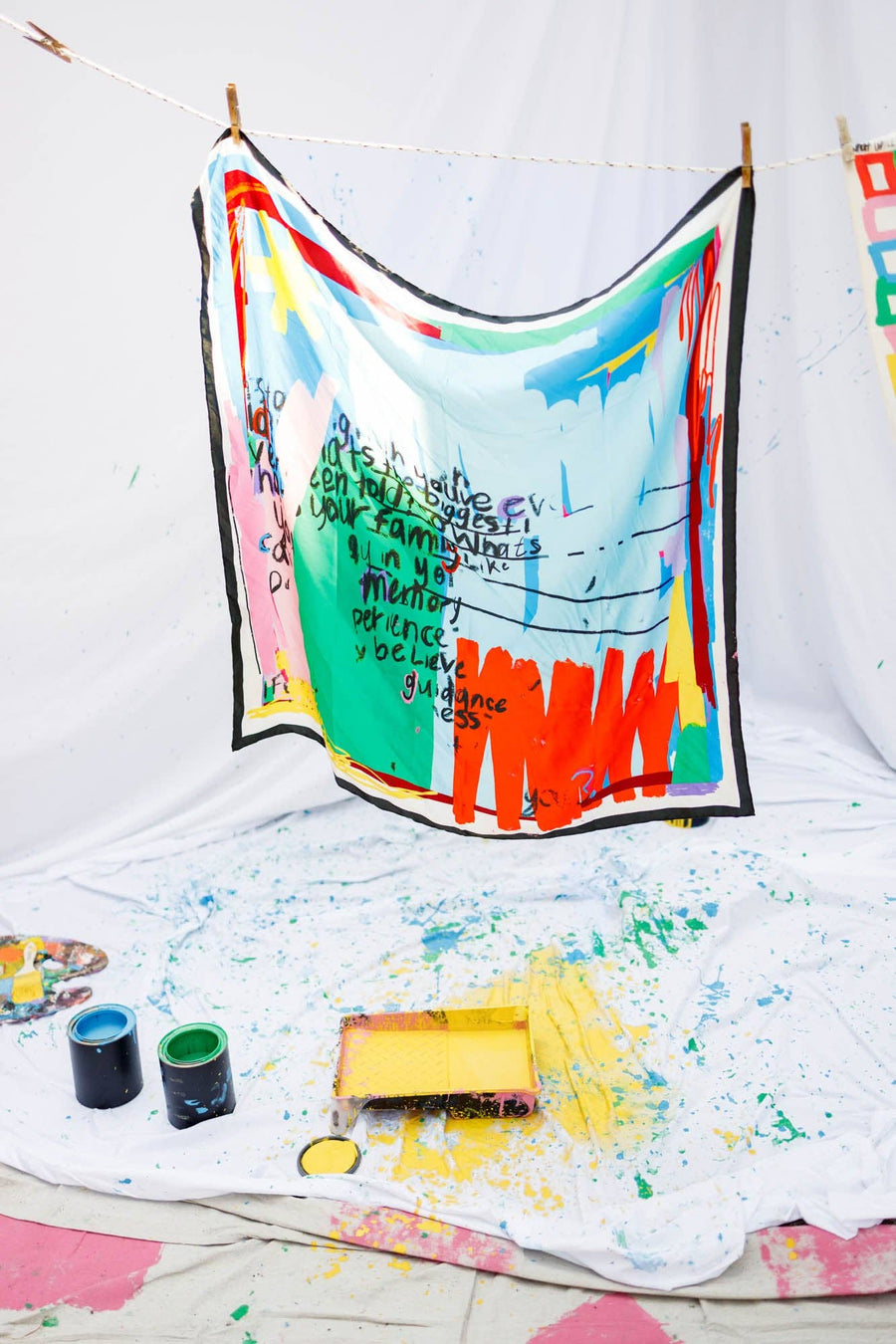 CB Grey - CB Grey x Elise Lyon Silk Scarf