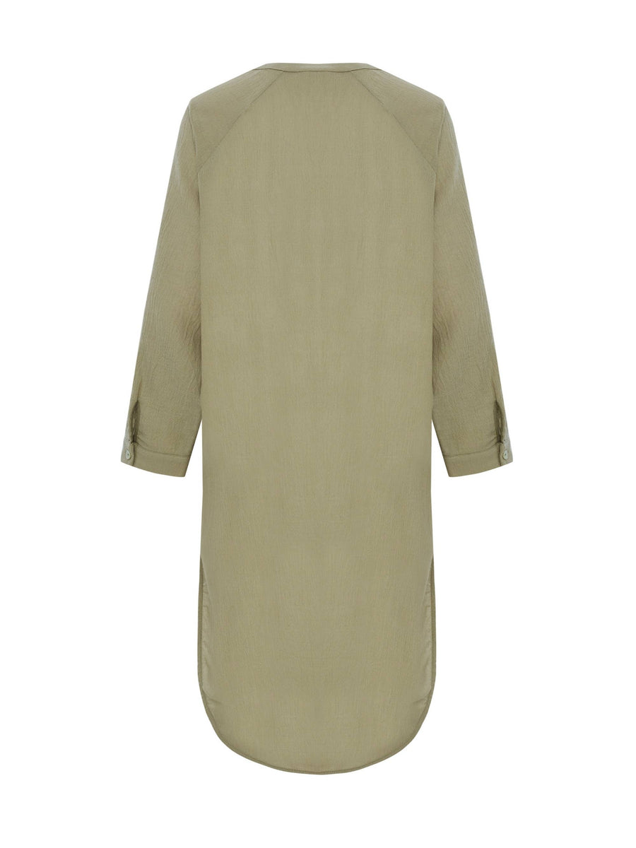 The Handloom - Terra Shirt Dress - Khaki Green