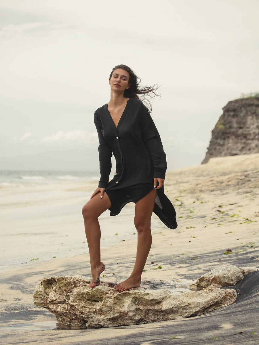 The Handloom - Terra Shirt Dress - Black
