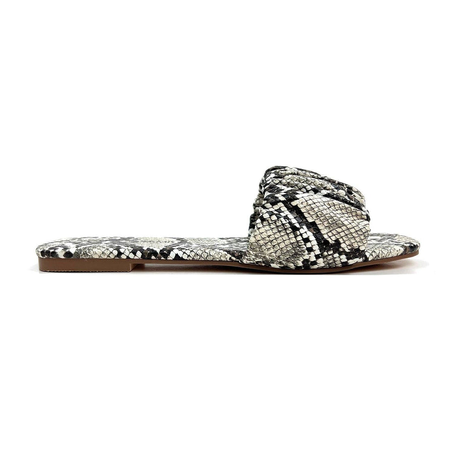 Yosi Samra - Naomi Ruched Sandal in Snake Print