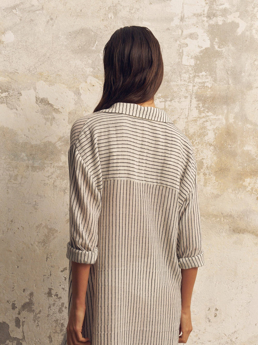 The Handloom - Voyage Shirt Dress - Black Stripes