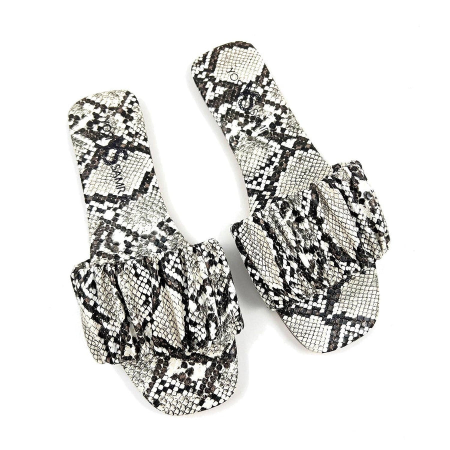 Yosi Samra - Naomi Ruched Sandal in Snake Print