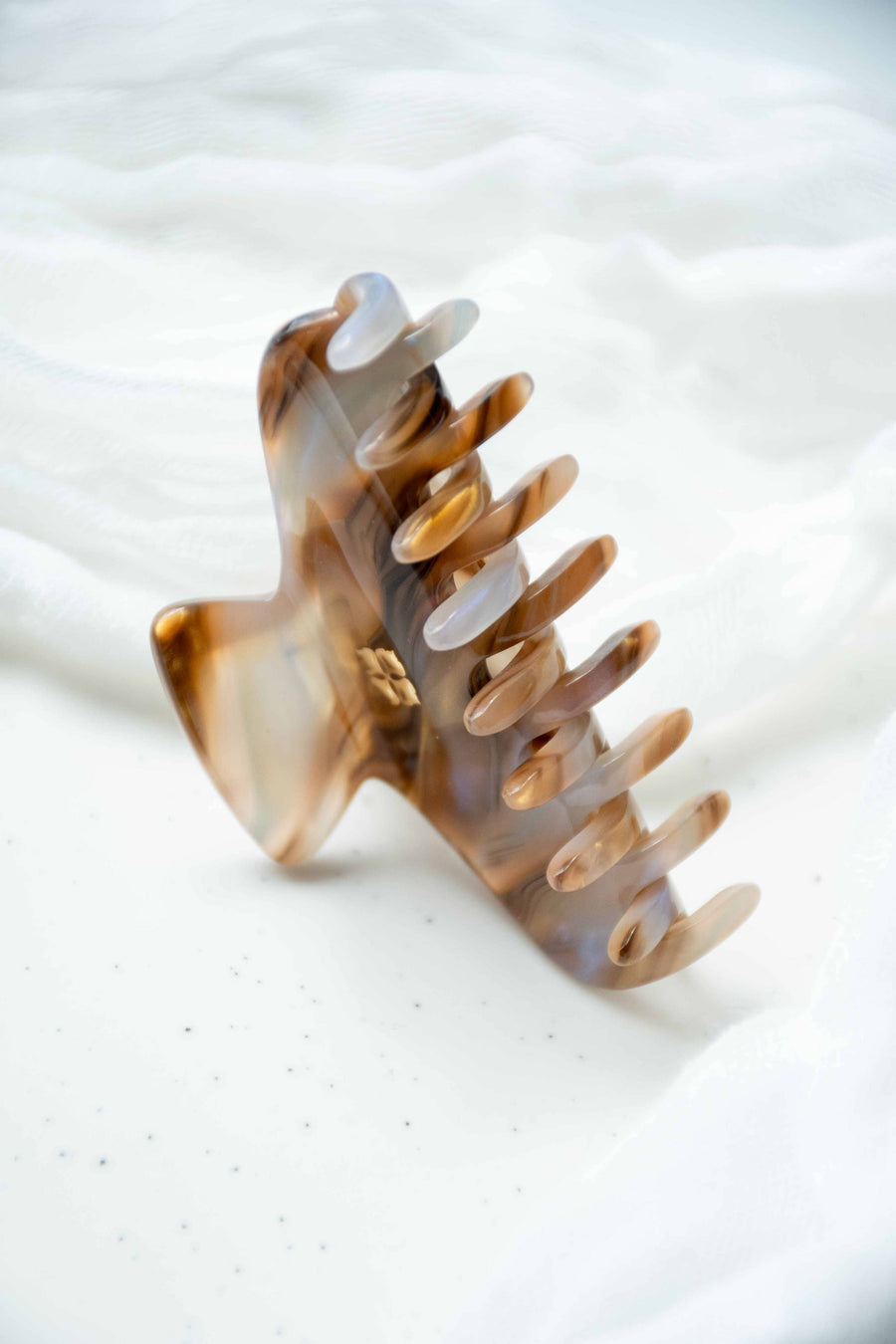 Fenna&Fei - Glamour Grip Mini Claw in Ametrine | Bronze Gold Lavender | Italian Acetate Tortoise Shell Small Hair Clip