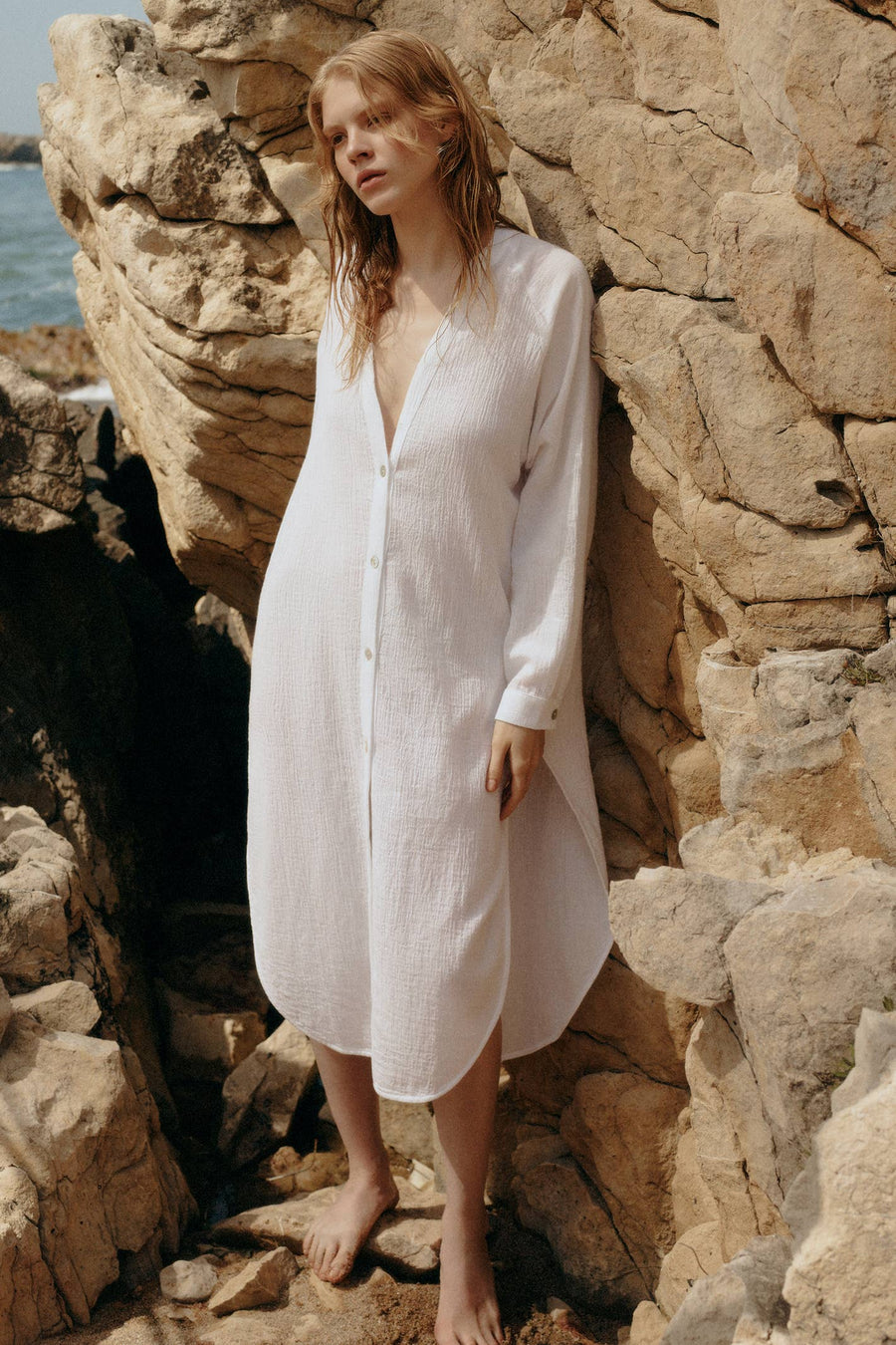 The Handloom - Terra Shirt Dress - White